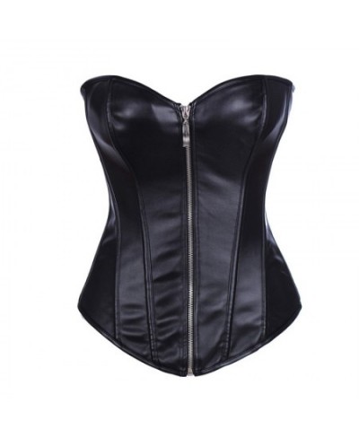 Push Up Sexy Corsets Plus Size Slimming Body Shapewear Gothic Faux Leather Overbust Busiter Corset Zip Corset Top $43.97 - Un...