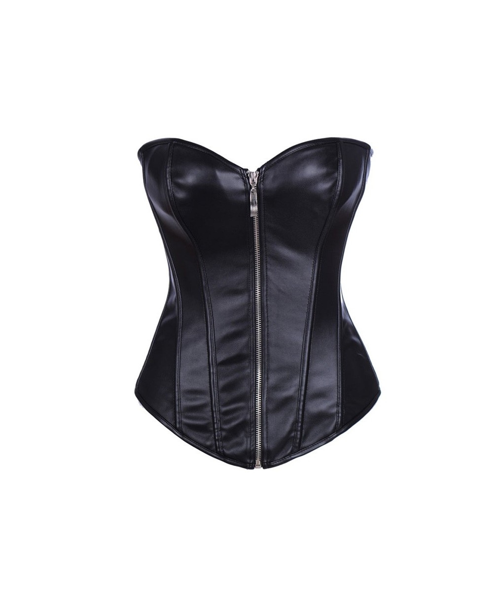 Push Up Sexy Corsets Plus Size Slimming Body Shapewear Gothic Faux Leather Overbust Busiter Corset Zip Corset Top $43.97 - Un...