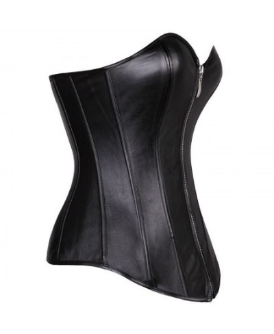 Push Up Sexy Corsets Plus Size Slimming Body Shapewear Gothic Faux Leather Overbust Busiter Corset Zip Corset Top $43.97 - Un...