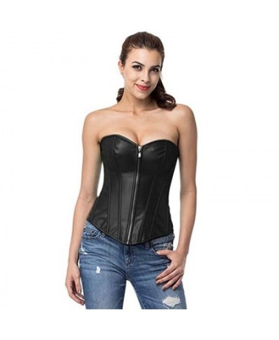 Push Up Sexy Corsets Plus Size Slimming Body Shapewear Gothic Faux Leather Overbust Busiter Corset Zip Corset Top $43.97 - Un...