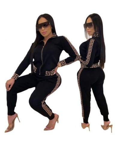 European and American fashion casual print splicing two-piece suit (women's suit) $52.38 - Suits & Sets