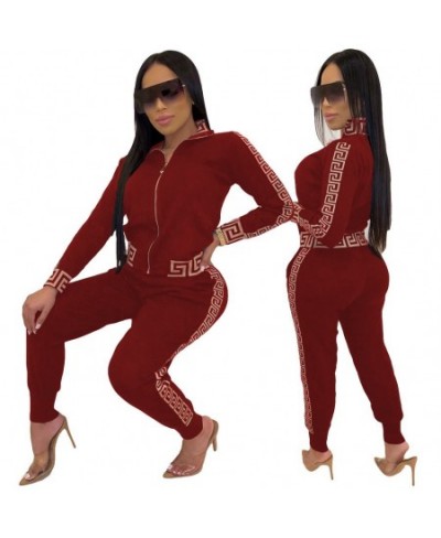 European and American fashion casual print splicing two-piece suit (women's suit) $52.38 - Suits & Sets