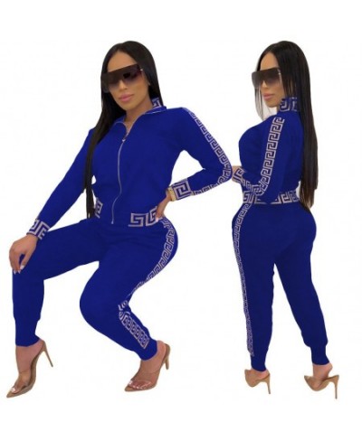 European and American fashion casual print splicing two-piece suit (women's suit) $52.38 - Suits & Sets