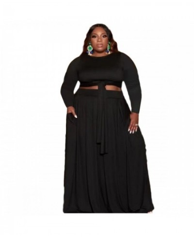 XL-5XL Fall 2022 Plus Size Women Clothing Skirt Two Piece Sets 2022 O Neck Long Sleeve Casual Bandage Lady Outfits $56.81 - P...