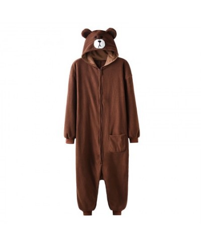 Animal Onesie Plus XXL Bear Kigurumis 150-190 Cm Adult Women Men Pajama Sleep Overall Polar Fleece Zipper Jumpsuit $56.61 - S...