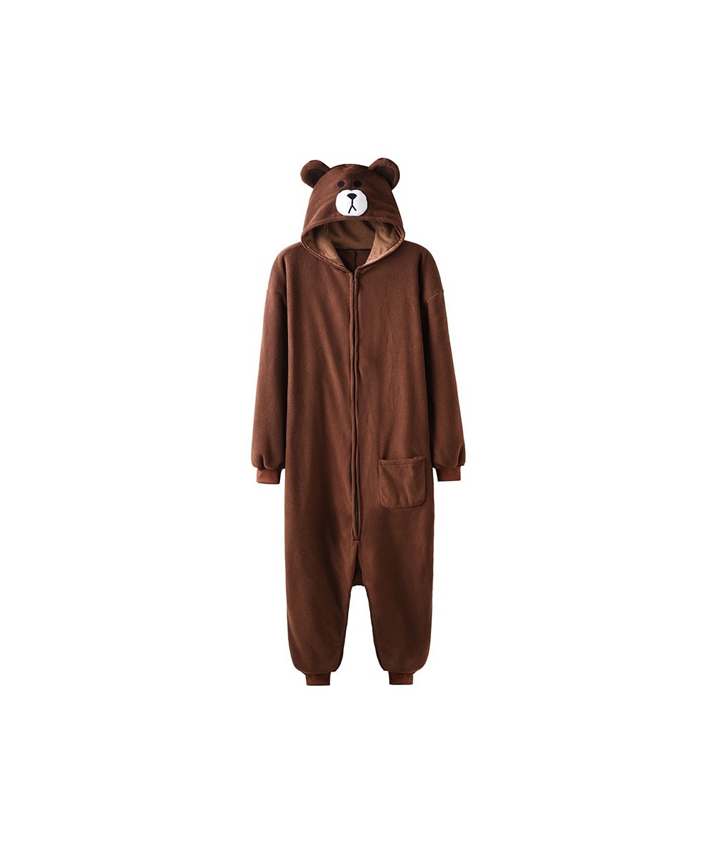 Animal Onesie Plus XXL Bear Kigurumis 150-190 Cm Adult Women Men Pajama Sleep Overall Polar Fleece Zipper Jumpsuit $56.61 - S...