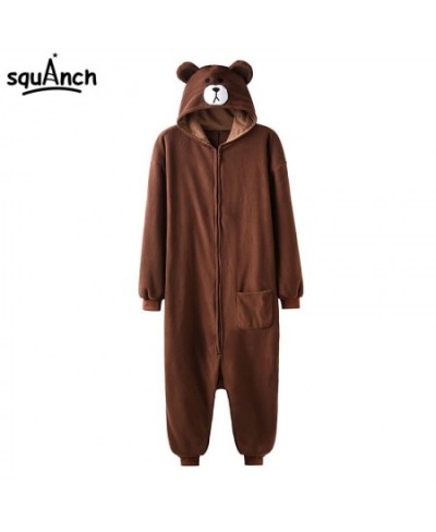 Animal Onesie Plus XXL Bear Kigurumis 150-190 Cm Adult Women Men Pajama Sleep Overall Polar Fleece Zipper Jumpsuit $56.61 - S...