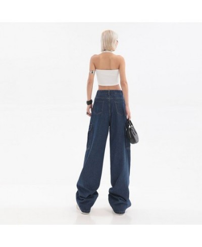 Vintage Oversize Cargo Jeans Fashion Wide Leg Pants High Waist Denim Baggy High Street Straight Casual Trousers $53.49 - Bottoms