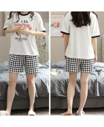 Sleep Bottoms Women Plaid Elastic Waist Kawaii Breathable Female Summer Sleepwear Trousers Popular M-4XL Korean Style Simple ...