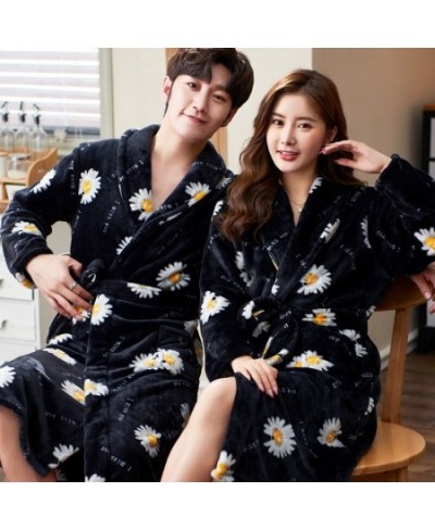 Coral Fleece Nightgown Homewear Flannel Women Robe Winter Warm Sleepwear Kimono Bathrobe Gown Lovers Nightwear Intimate $49.9...