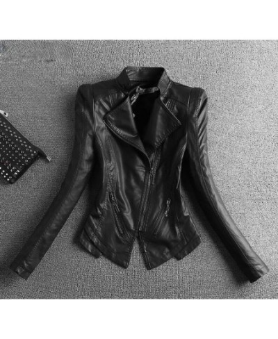 2022 New Slim Casual Ladies Leather Jacket Wen Collar Short Black Leather Coat Spring and Autumn Suede Coat $72.89 - Jackets ...