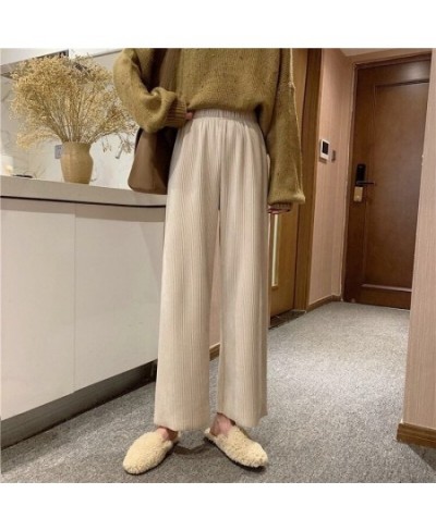 Women Sleep Bottoms Corduroy Pants Wide-leg Mopping Lounge Wear Baggy Spring Fall Comfortable Trousers Stylishd Harajuku Stre...