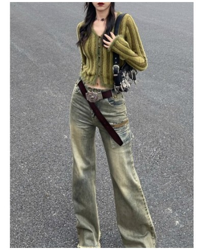 Vintage Y2k Baggy Jeans Women Raw Hem Wide Leg Fairy Grunge Ladies Trousers High Street Harajuku Acubi Fashion Pants $54.23 -...