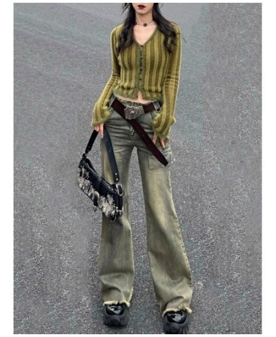 Vintage Y2k Baggy Jeans Women Raw Hem Wide Leg Fairy Grunge Ladies Trousers High Street Harajuku Acubi Fashion Pants $54.23 -...