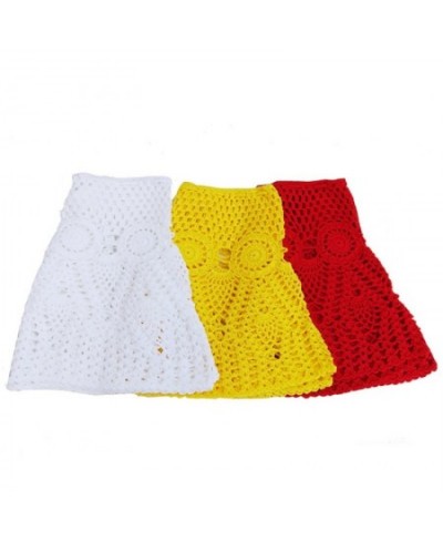 Candy Color Handmade Cotton Knitted Crochet Mini Skirts Women Summer Hollow Out High Waist Beach Skirt White Bottoms 2023 $24...