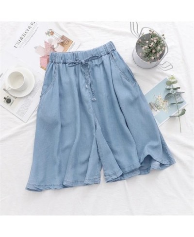 Knee Length Baggy Jeans Oversize 4xl Wide Leg Pants Elastic High Waist Denim Shorts Casual Rayon Silk Vaqueros Summer $33.06 ...