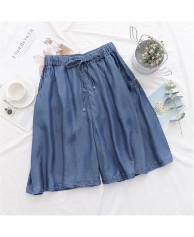 Knee Length Baggy Jeans Oversize 4xl Wide Leg Pants Elastic High Waist Denim Shorts Casual Rayon Silk Vaqueros Summer $33.06 ...