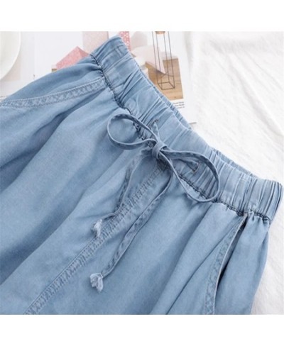 Knee Length Baggy Jeans Oversize 4xl Wide Leg Pants Elastic High Waist Denim Shorts Casual Rayon Silk Vaqueros Summer $33.06 ...