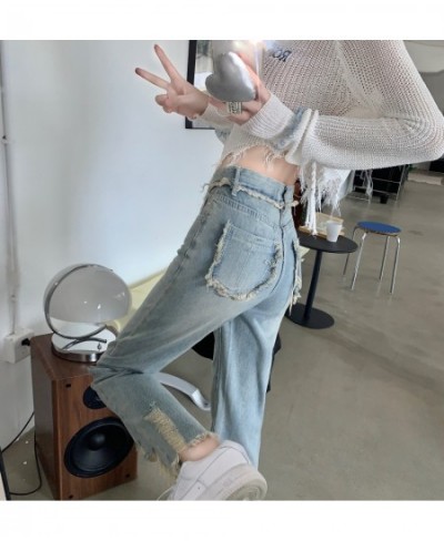 2023 Women Vintage Y2K Emo Streetwear Fairy Grunge Baggy Jeans Denim Trousers Ripped Pants Straight High Waist Harajuku Cloth...