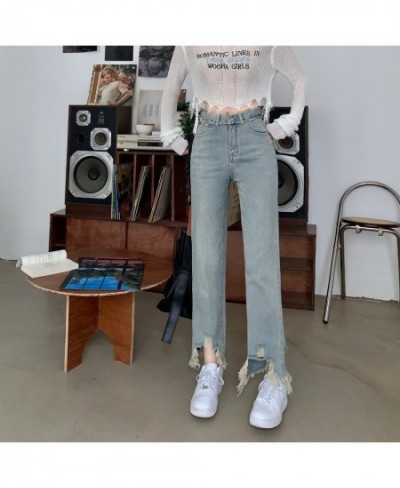 2023 Women Vintage Y2K Emo Streetwear Fairy Grunge Baggy Jeans Denim Trousers Ripped Pants Straight High Waist Harajuku Cloth...