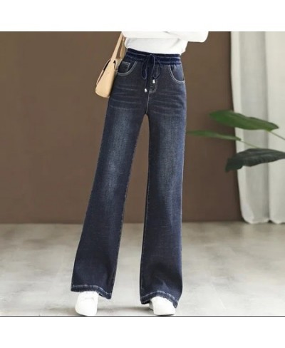 Vintage High Waist Wide Leg Jeans Women Fashion Bleached Lace Up Stretch Baggy Vaqueros Oversize 34 Mother Denim Trousers $53...