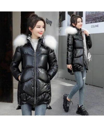 Disposable Down Jacket Bright Cotton Coat Mid-length Winter Loose Thickened Hooded Coat $94.91 - Jackets & Coats