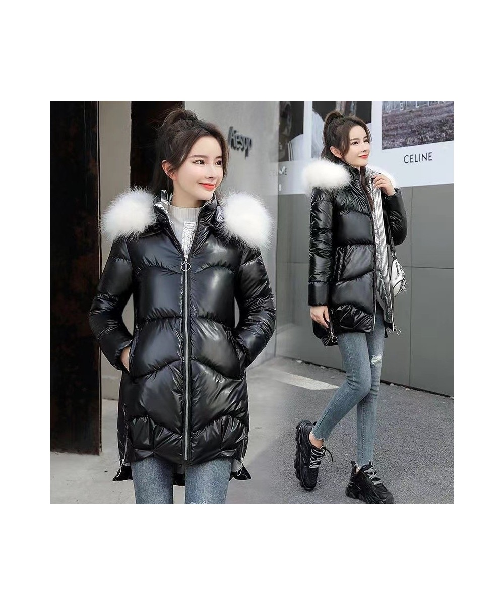 Disposable Down Jacket Bright Cotton Coat Mid-length Winter Loose Thickened Hooded Coat $94.91 - Jackets & Coats