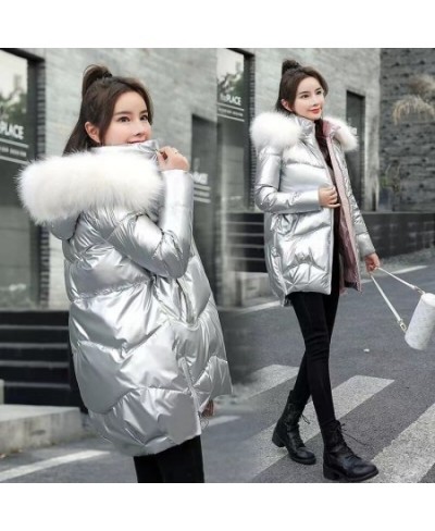 Disposable Down Jacket Bright Cotton Coat Mid-length Winter Loose Thickened Hooded Coat $94.91 - Jackets & Coats