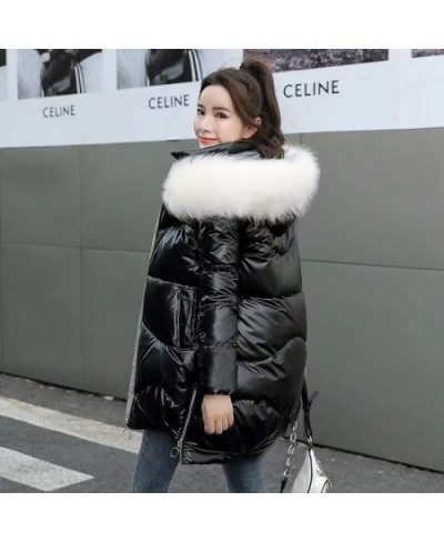 Disposable Down Jacket Bright Cotton Coat Mid-length Winter Loose Thickened Hooded Coat $94.91 - Jackets & Coats