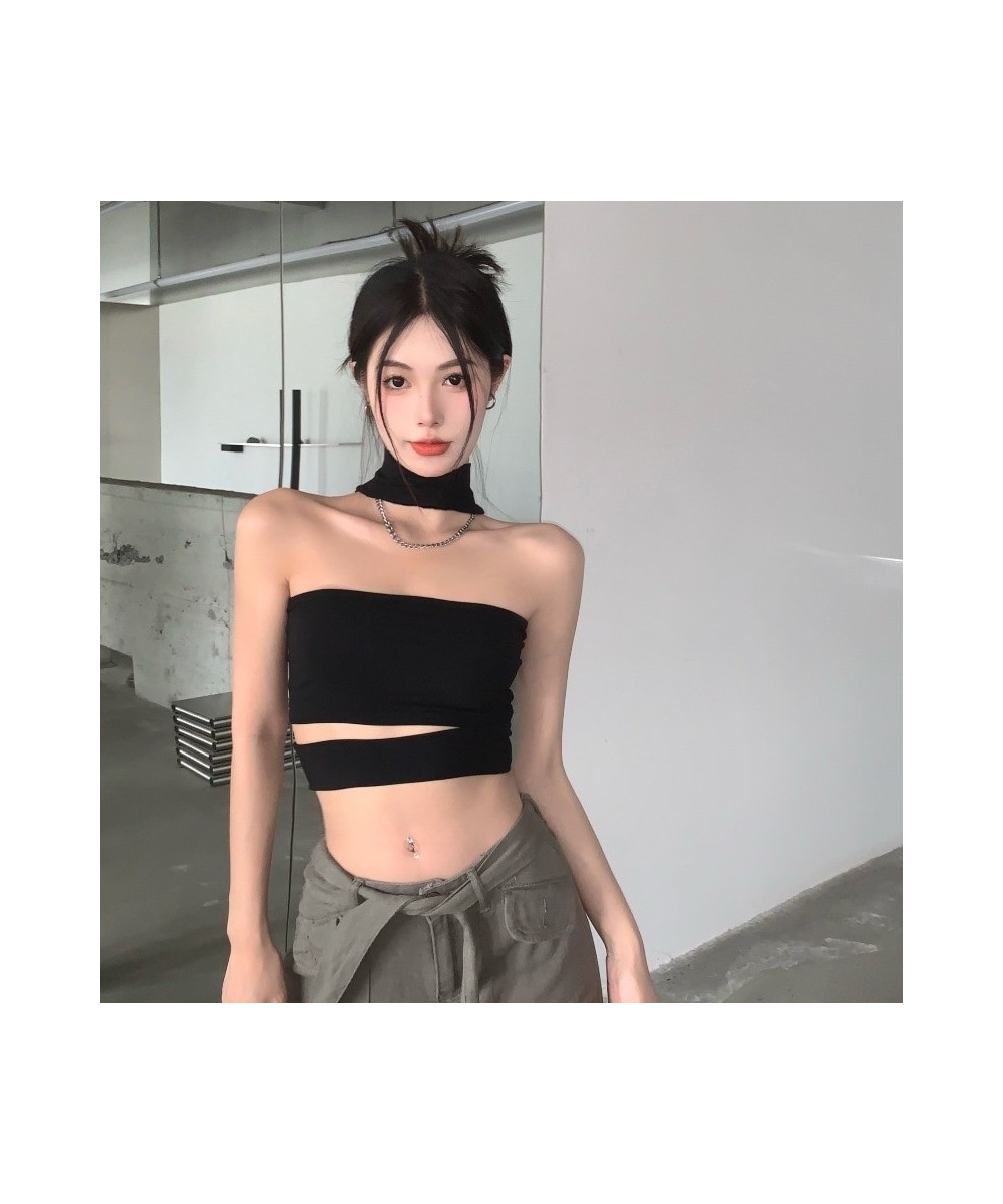 Women Summer Crop Tops Female Halter Sleeveless Tops Slim Fit Summer Casual Solid Color Backless Crop Tube Tops Streetwear $1...