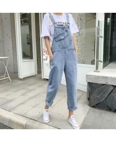 Denim Jumpsuits Women Pant Woman Jeans High Waist Denim Pants Wide Leg Denim Clothing Blue Jeans Vintage Quality Fashion $44....