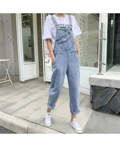 Denim Jumpsuits Women Pant Woman Jeans High Waist Denim Pants Wide Leg Denim Clothing Blue Jeans Vintage Quality Fashion $44....