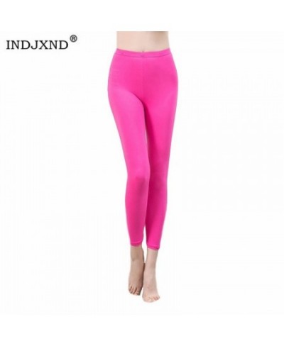 Neon Stretch Leggings White High Waist Women Push Up High Waist Female Skinny Pencil Pants Candy Color Summer Leggings $21.45...