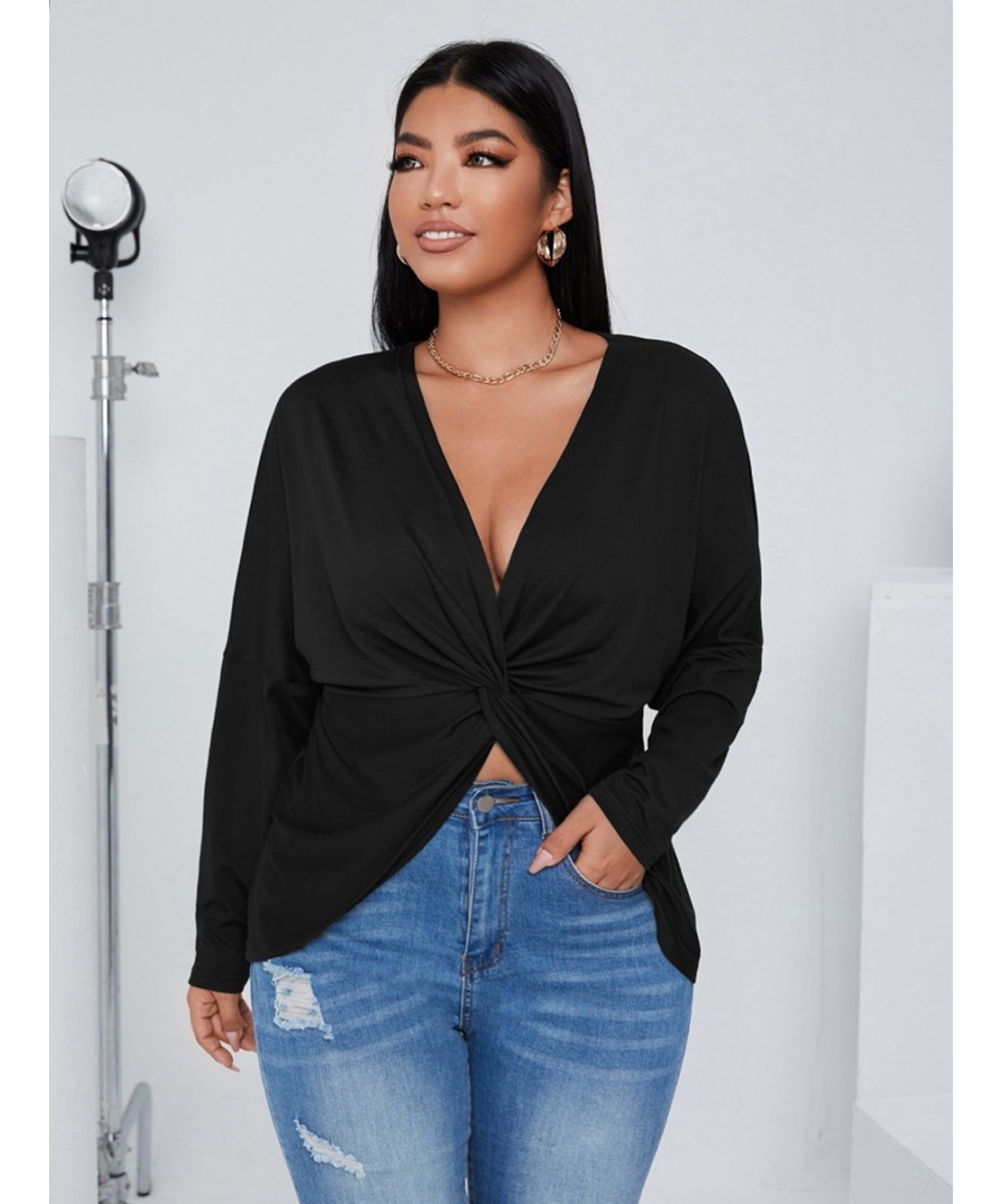 2022 New Women Plus Size T-Shirt Long Sleeve Autumn Clothes Plussize Big Large Solid Clothing Top Streetwear For Female $47.9...