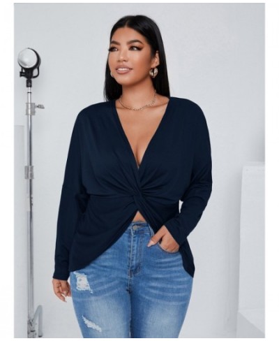 2022 New Women Plus Size T-Shirt Long Sleeve Autumn Clothes Plussize Big Large Solid Clothing Top Streetwear For Female $47.9...