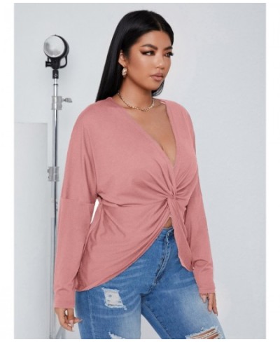 2022 New Women Plus Size T-Shirt Long Sleeve Autumn Clothes Plussize Big Large Solid Clothing Top Streetwear For Female $47.9...