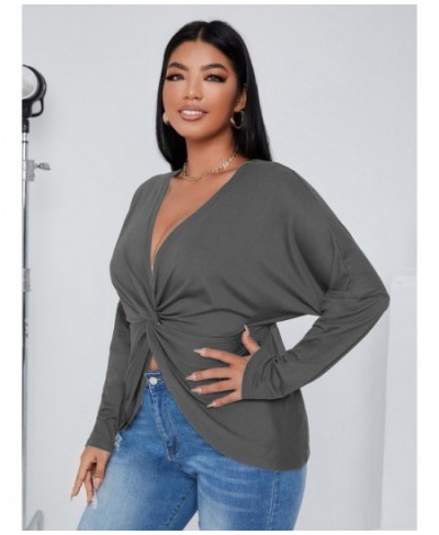 2022 New Women Plus Size T-Shirt Long Sleeve Autumn Clothes Plussize Big Large Solid Clothing Top Streetwear For Female $47.9...