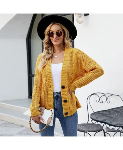 Casual Elegant College Single Breasted Sweater Women 2022 Autumn Female Sweaters Tops Solid Color V-neck Knitted Cardigan Coa...