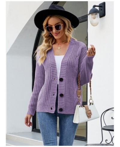 Casual Elegant College Single Breasted Sweater Women 2022 Autumn Female Sweaters Tops Solid Color V-neck Knitted Cardigan Coa...