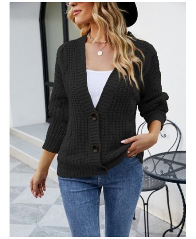 Casual Elegant College Single Breasted Sweater Women 2022 Autumn Female Sweaters Tops Solid Color V-neck Knitted Cardigan Coa...