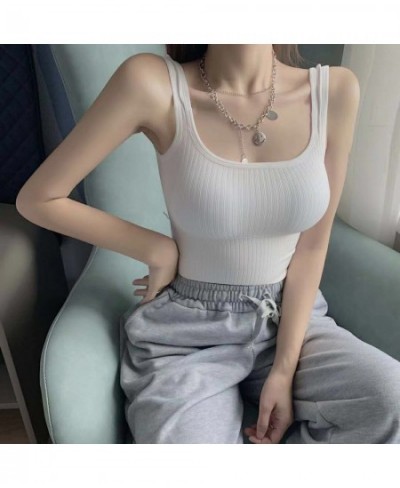 Top Women Crop Tops Binder Chest Camisole Seamless Top Bralette Wire-Free U-Shaped Camisole Women's Top With Straps Bra for $...