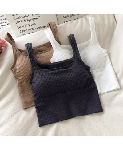 Top Women Crop Tops Binder Chest Camisole Seamless Top Bralette Wire-Free U-Shaped Camisole Women's Top With Straps Bra for $...