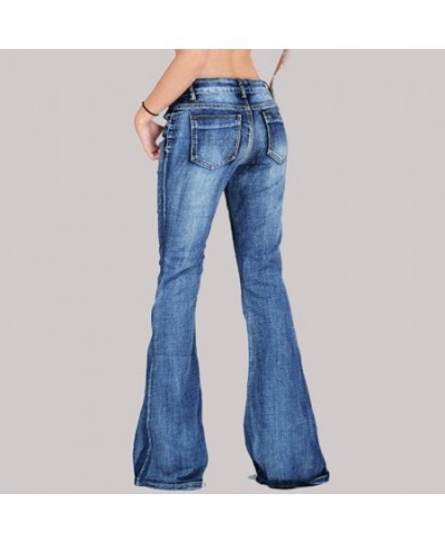 Flared Thin denim All-Season skinny Women Full Length Pants Solid Spandex Sporty None $57.62 - Jeans