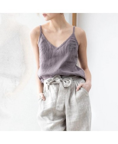 Vintage Cotton Linen Summer Tank Tops 2023 Sleeveless Harajuku Basic Female Top For Girls Camisole Women Clothing Vetement $2...