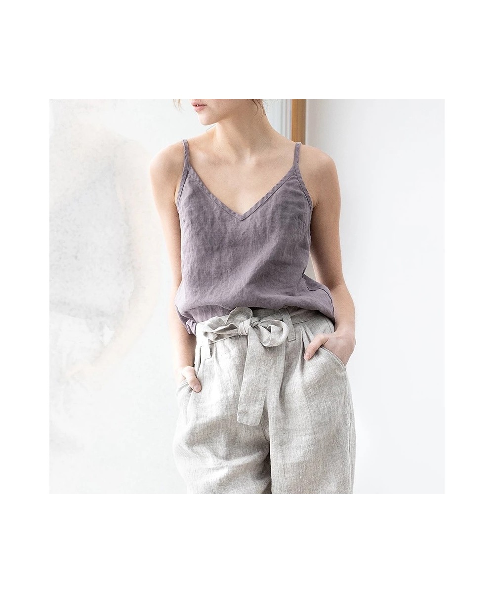 Vintage Cotton Linen Summer Tank Tops 2023 Sleeveless Harajuku Basic Female Top For Girls Camisole Women Clothing Vetement $2...