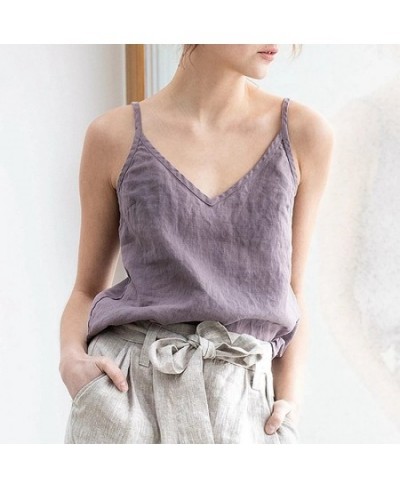 Vintage Cotton Linen Summer Tank Tops 2023 Sleeveless Harajuku Basic Female Top For Girls Camisole Women Clothing Vetement $2...