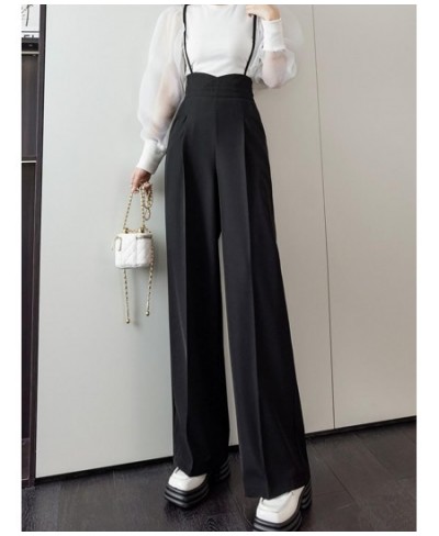 High Waist Wide Leg Pants Women 2022 Fashion Korean Style Solid Color All-match Ladies Elegant Casual Trousers W1165 $50.39 -...