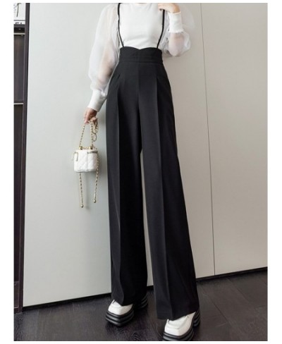 High Waist Wide Leg Pants Women 2022 Fashion Korean Style Solid Color All-match Ladies Elegant Casual Trousers W1165 $50.39 -...