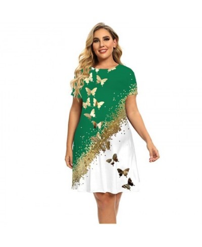 Dresses For Summer 2022 Women Bronzing Butterfly Dress Short Sleeve Casual Oversized Dress Fashion Clothing Plus Size $24.79 ...