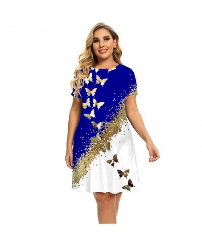 Dresses For Summer 2022 Women Bronzing Butterfly Dress Short Sleeve Casual Oversized Dress Fashion Clothing Plus Size $24.79 ...